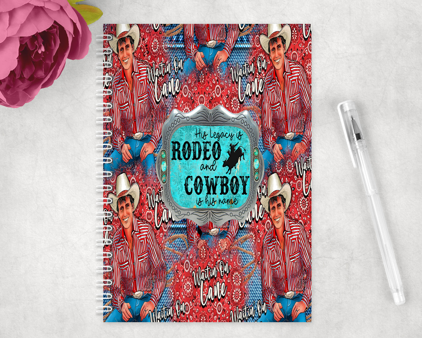 Western Bull Rider Lane Frost Spiral Lined A5 Journal - 1108