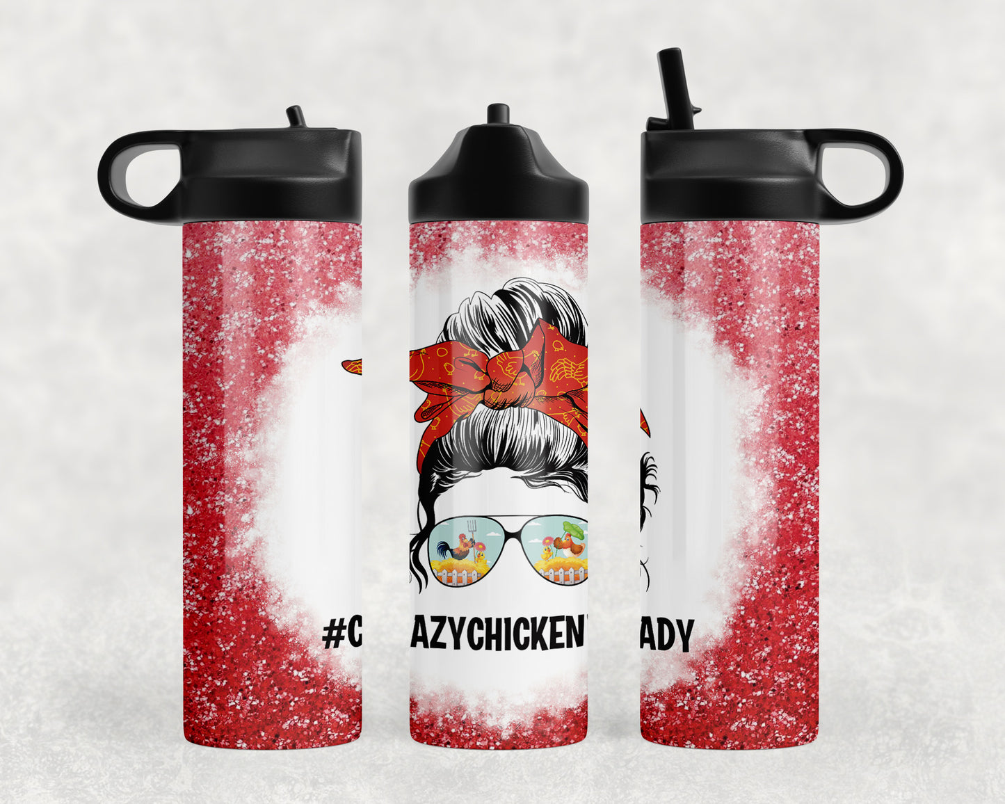 Crazy Chicken Lady Water Bottle - 1120