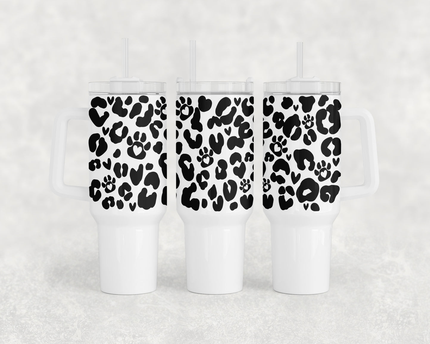 Leopard Print Paw Prints 40oz Tumbler - 1125