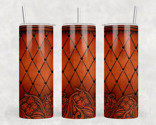 Printed Leather Skull 20oz Skinny Tumbler - 1128