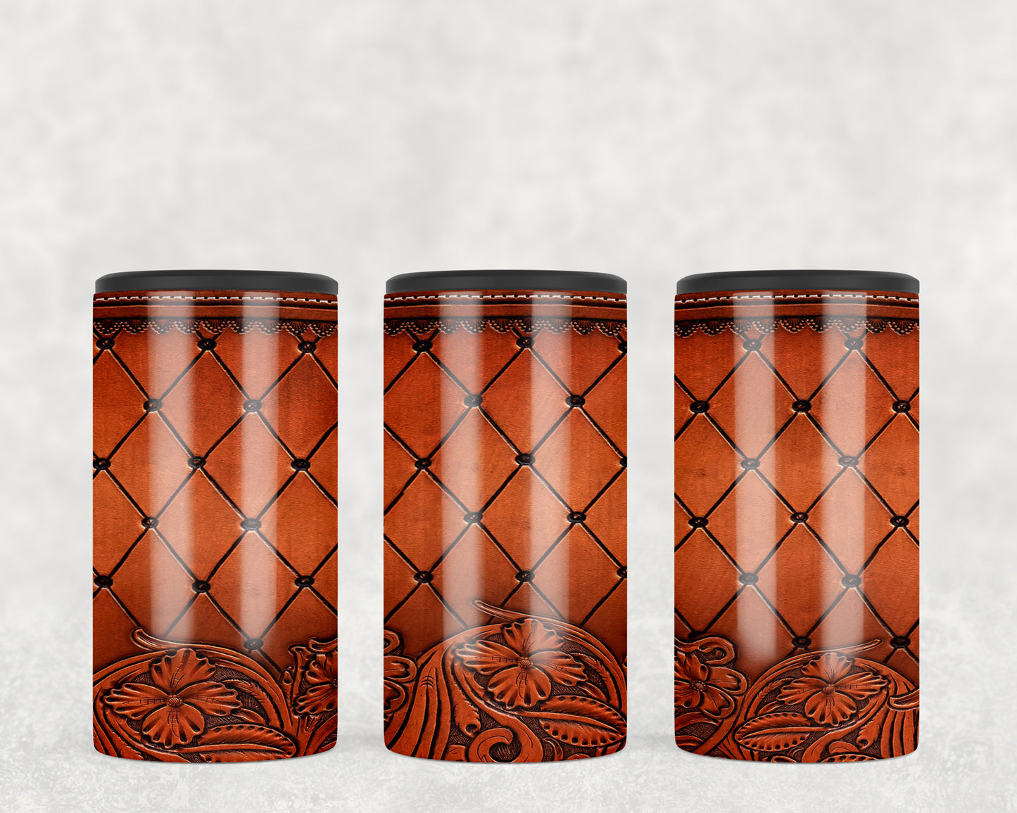 Printed Leather Skull 5-in-1 Can Hugger Tumbler - 1128