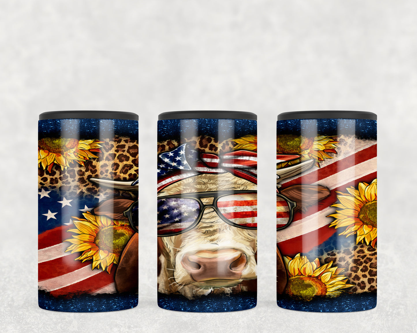 Patriotic Cow 4th Of July 5-in-1 Can Hugger Tumbler - 1132