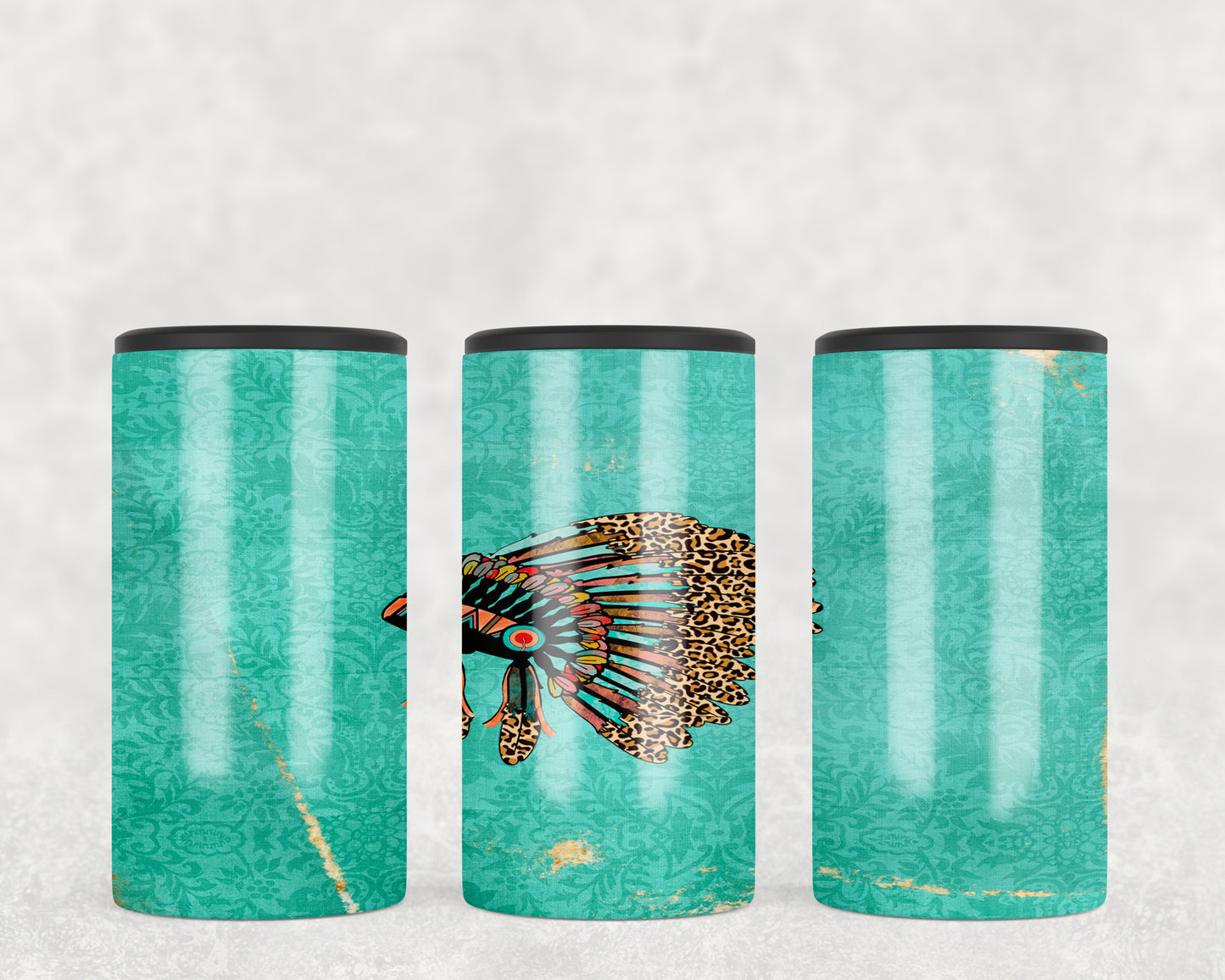 Turquoise Headdress 5-in-1 Can Hugger Tumbler - 1136