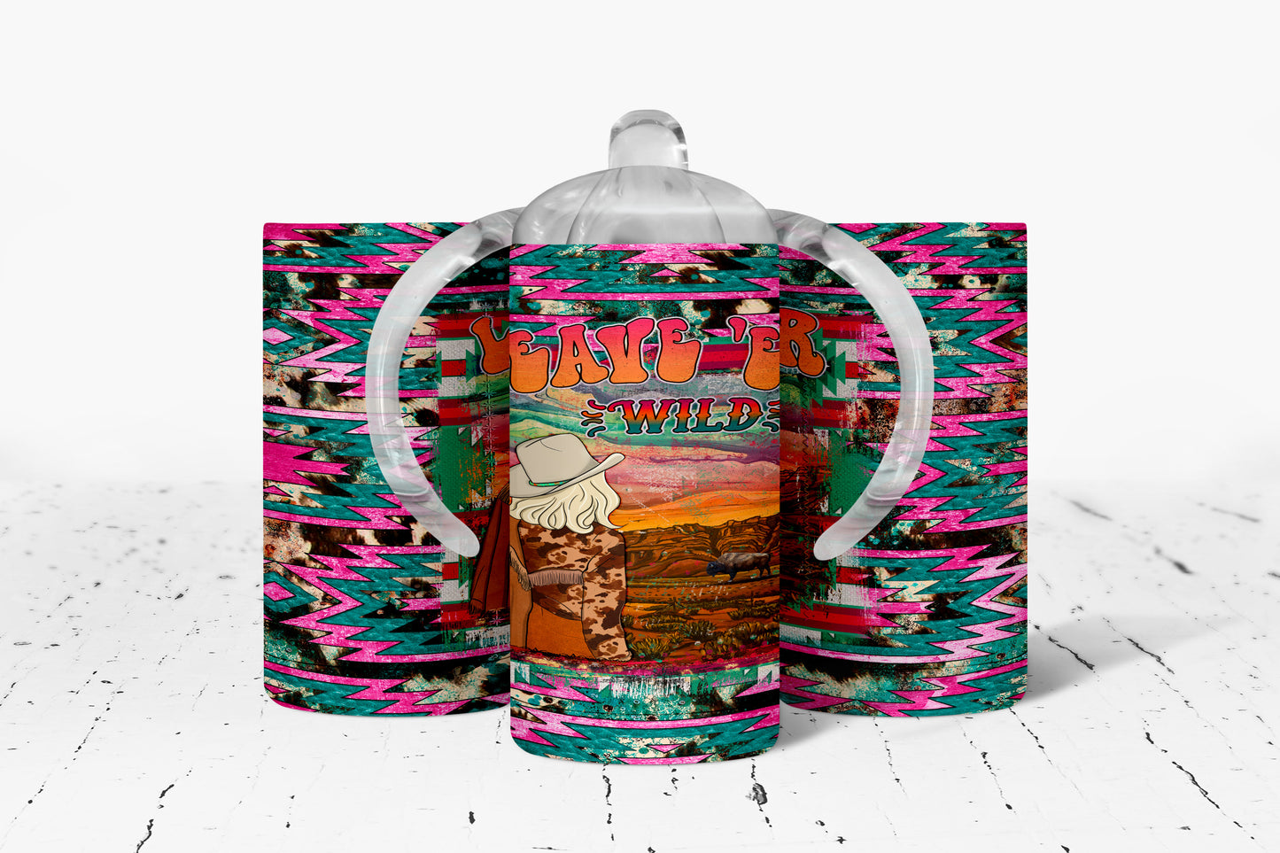 Aztec Leave Er Wild Kids Dual Lid Sippy Cup Tumbler - 1137