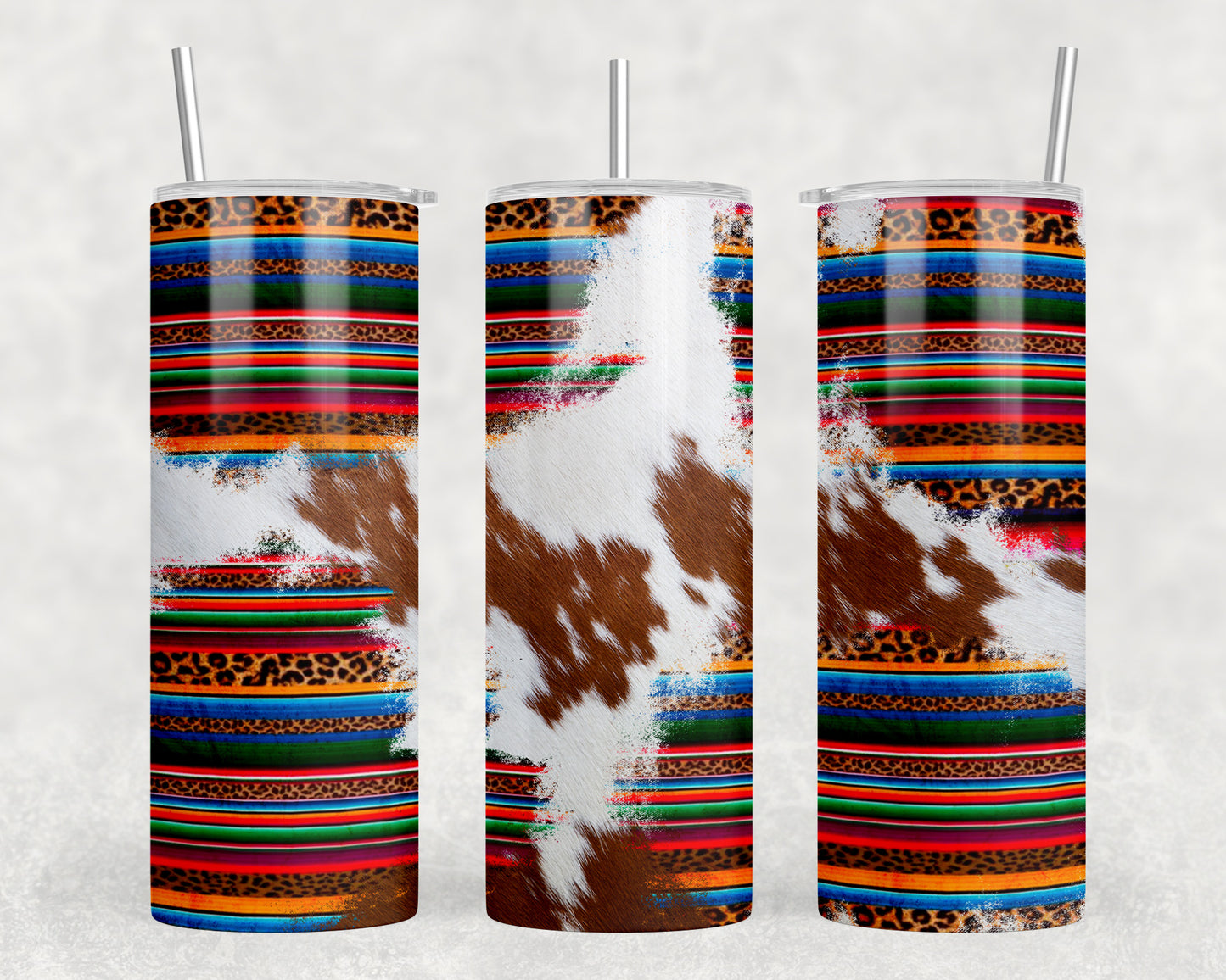 Serape Printed Cowhide 20oz Skinny Tumbler - 1140