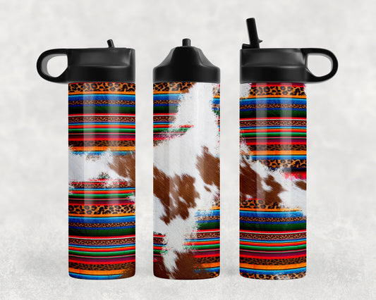 Serape Printed Cowhide Water Bottle - 1140