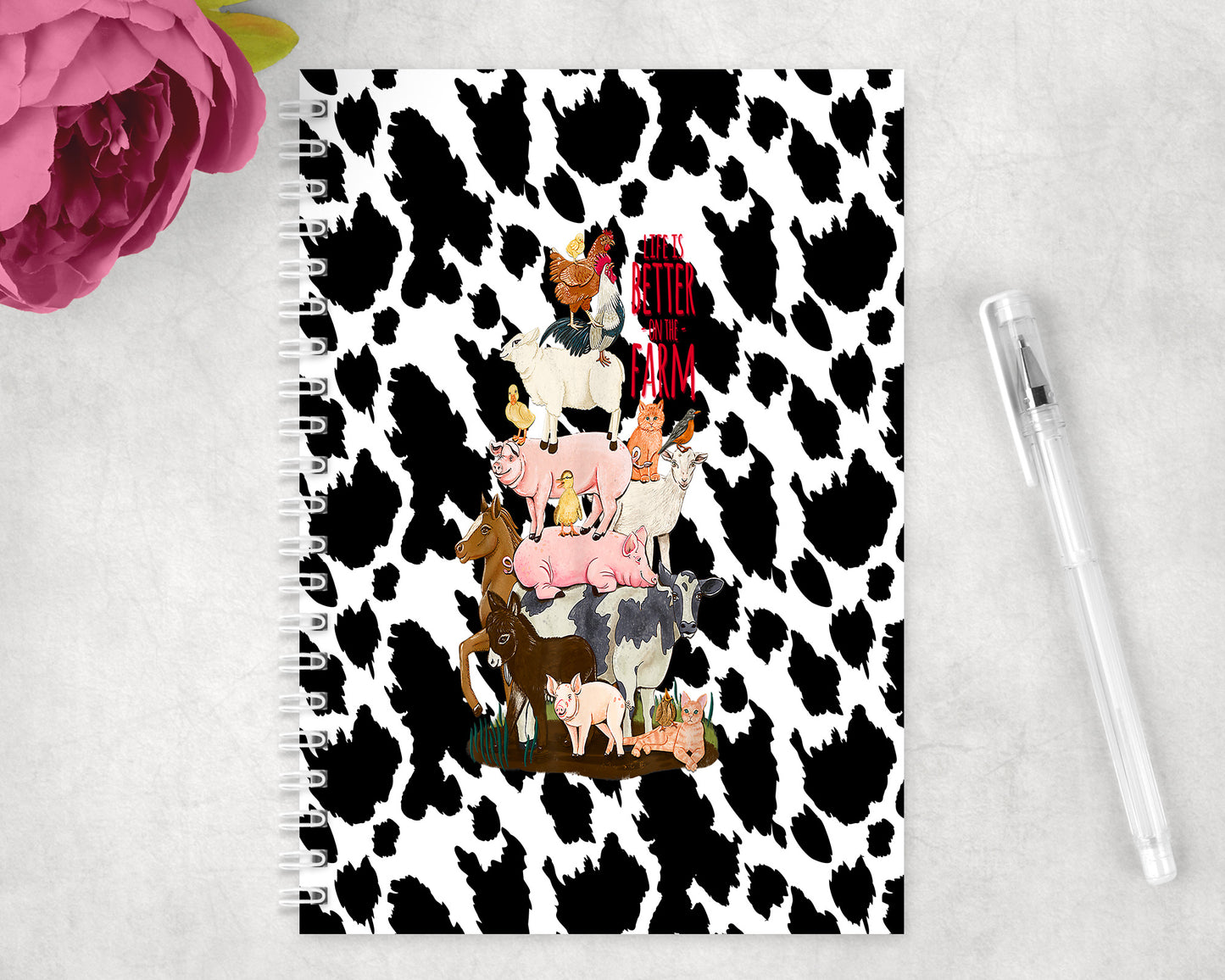 Cow Print Livestock Spiral Lined A5 Journal - 1141