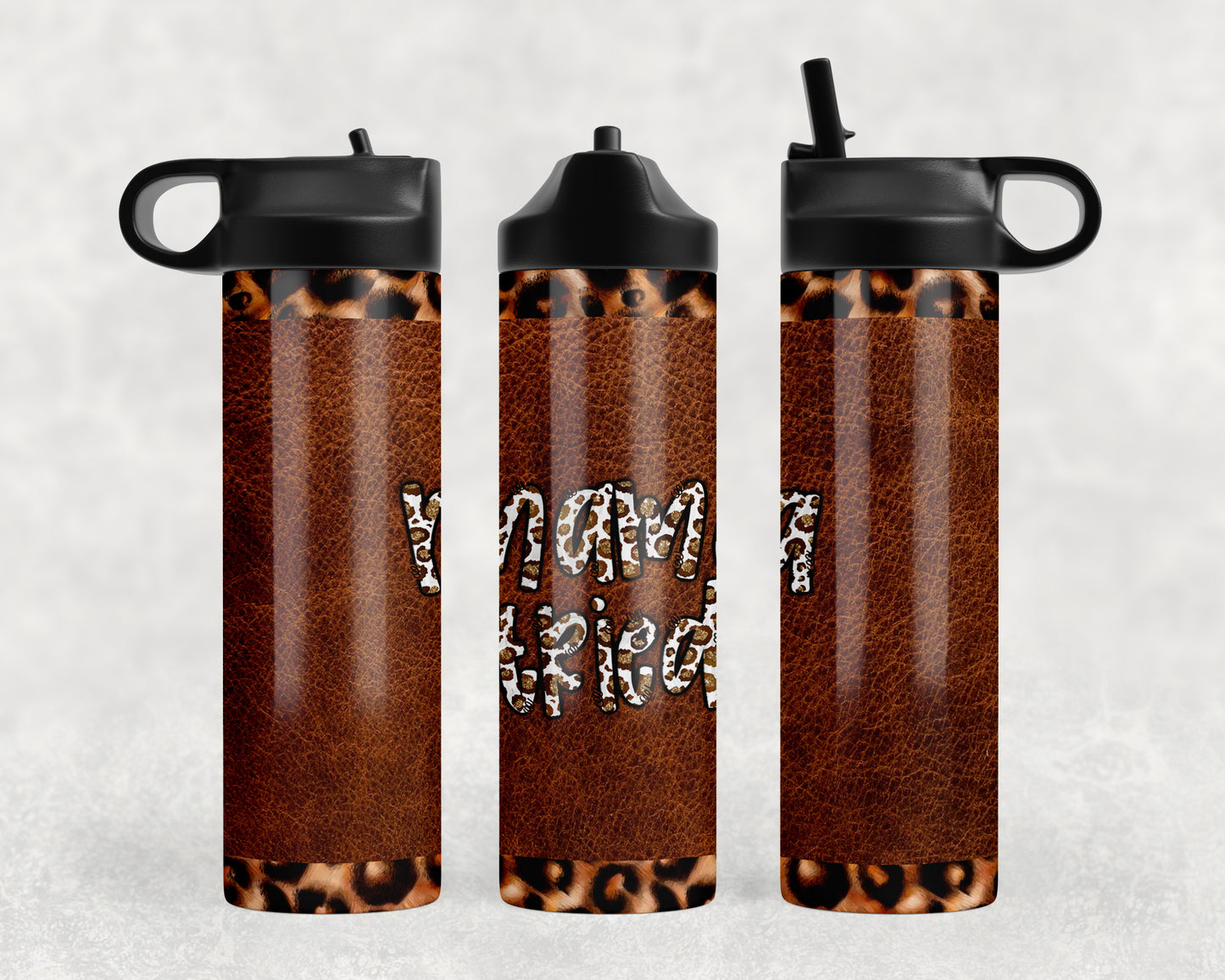 Printed Leather Mama Tried Water Bottle - 1142