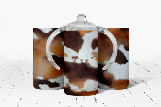 Printed Cowhide Kids Dual Lid Sippy Cup Tumbler - 1144