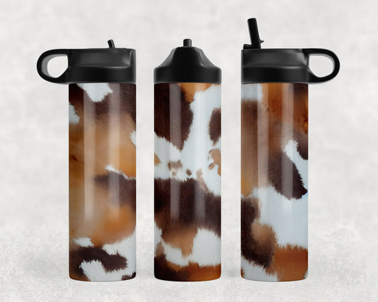 Printed Cowhide Water Bottle - 1144