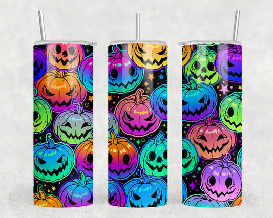 Halloween Neon Pumpkins 20oz Skinny Tumbler - 1145