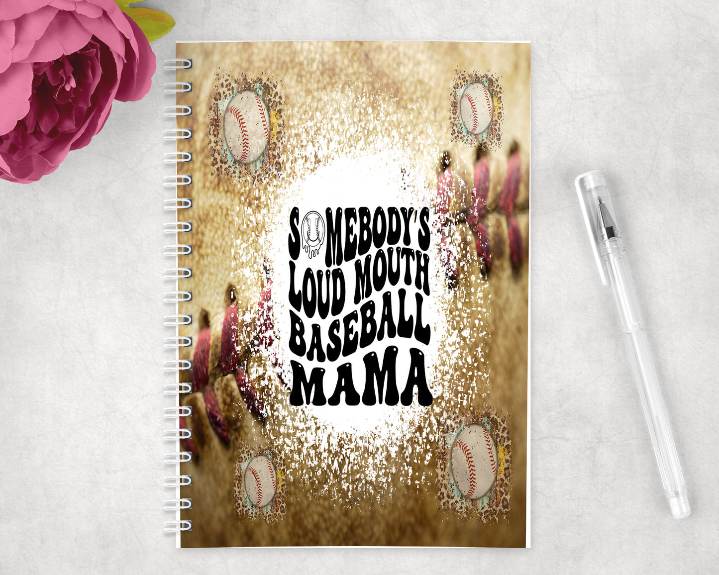 Baseball Mama Spiral Lined A5 Journal - 1146