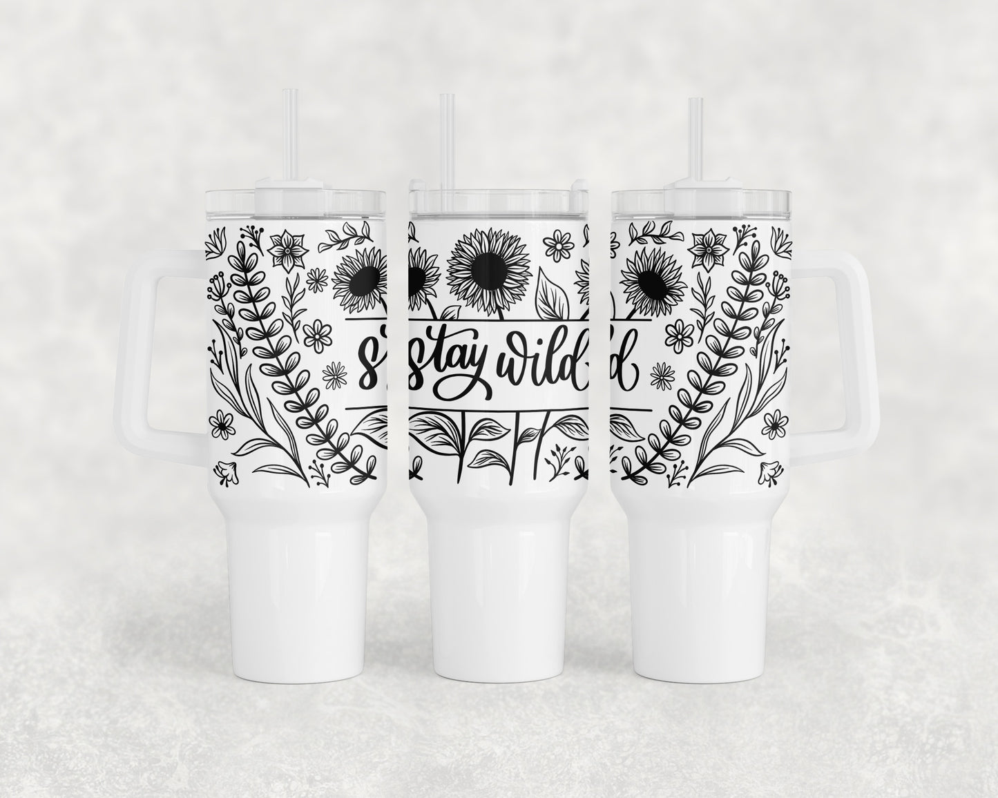 Stay Wild Sunflower 40oz Tumbler - 1157