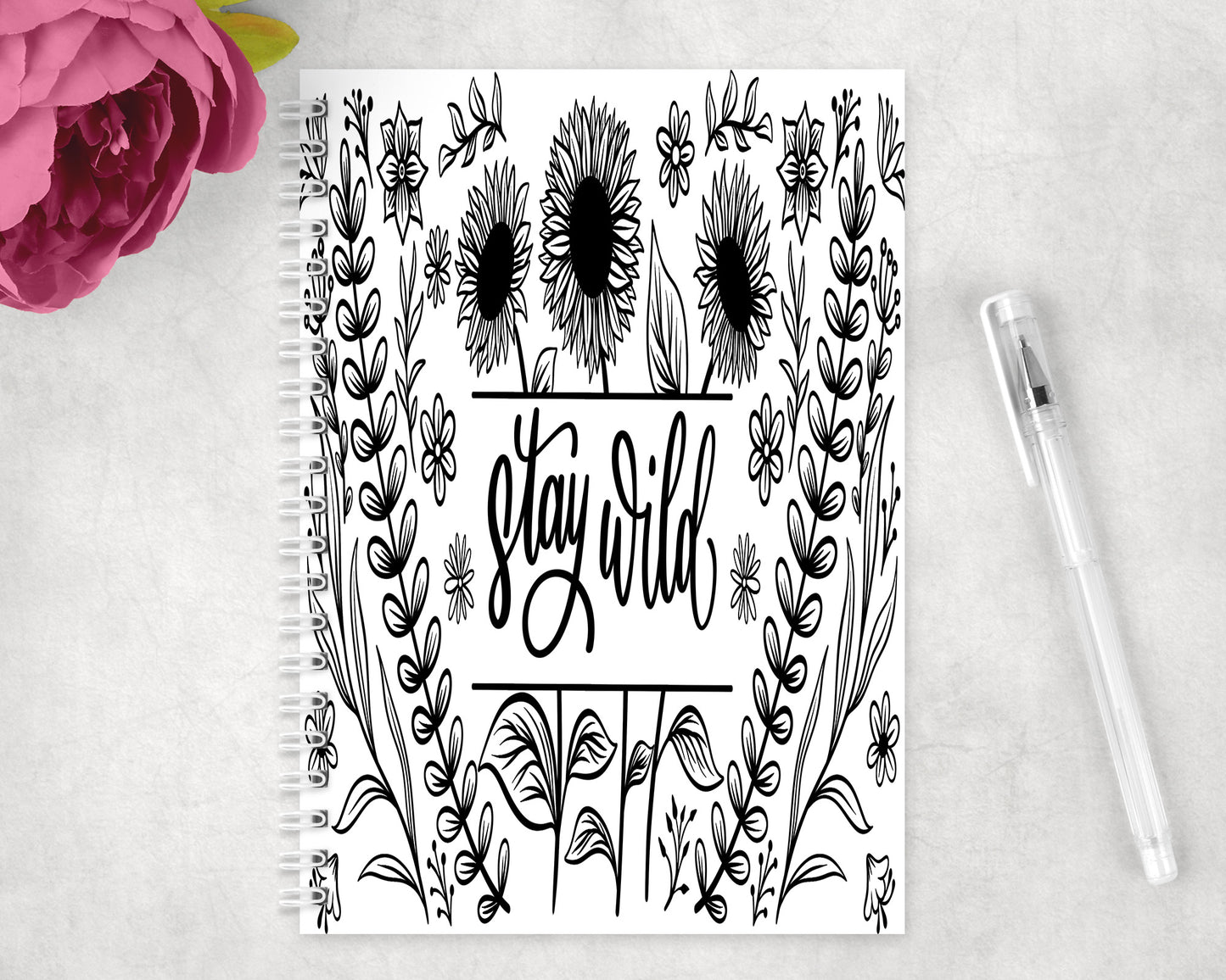 Stay Wild Sunflower Spiral Lined A5 Journal - 1157