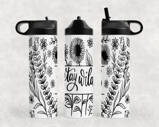 Stay Wild Sunflower Water Bottle - 1157