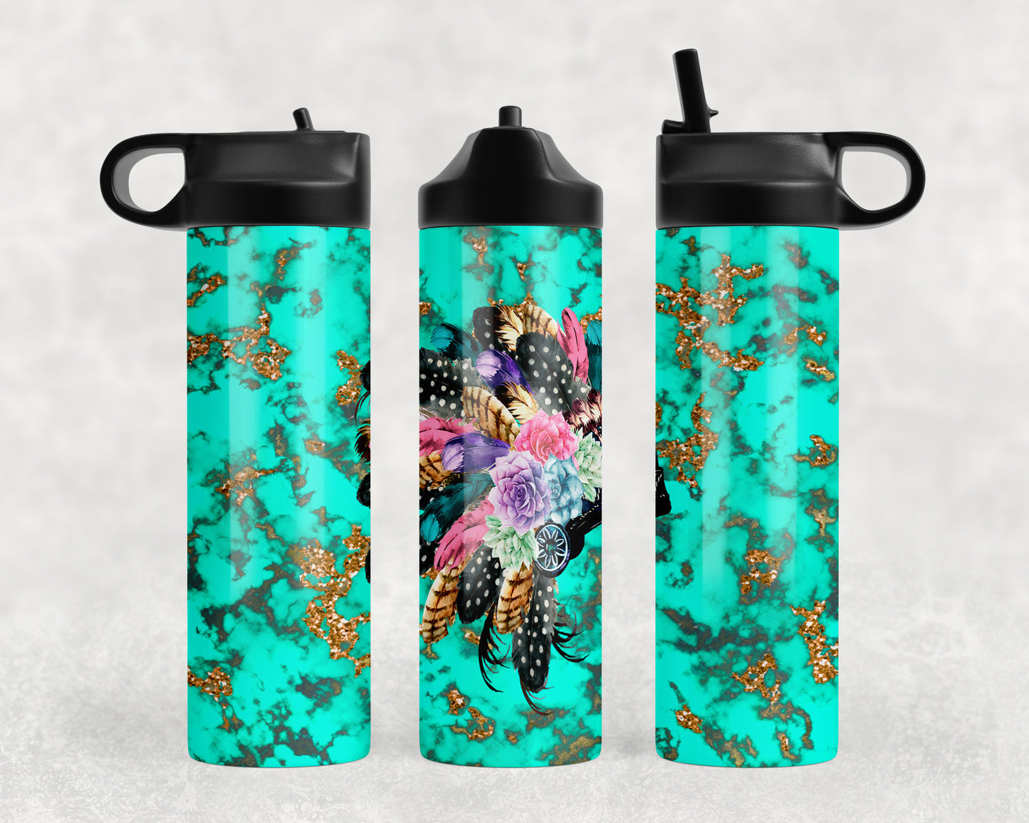 Turquoise Headdress Water Bottle - 1159