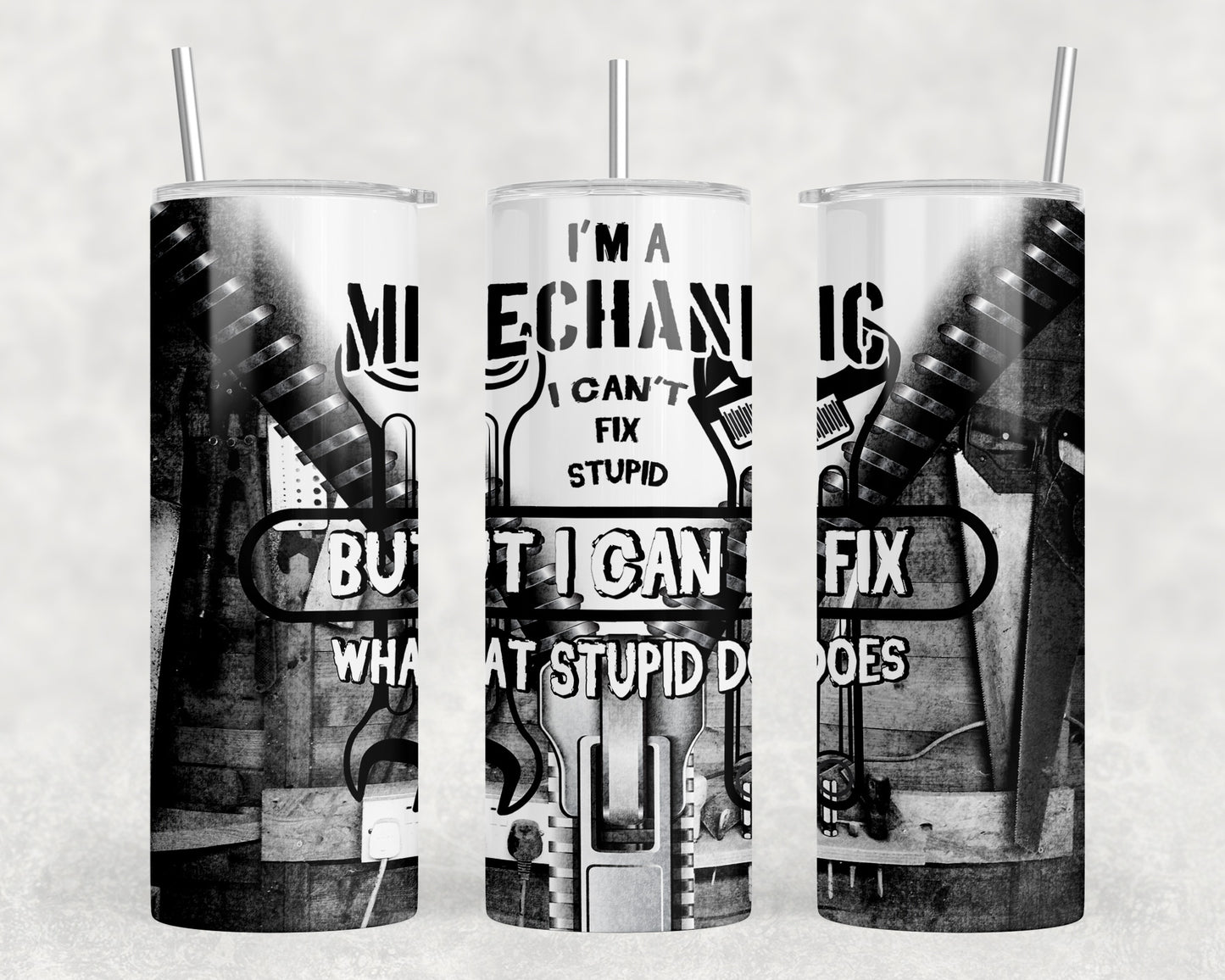 Funny Mechanic 20oz Skinny Tumbler - 1163