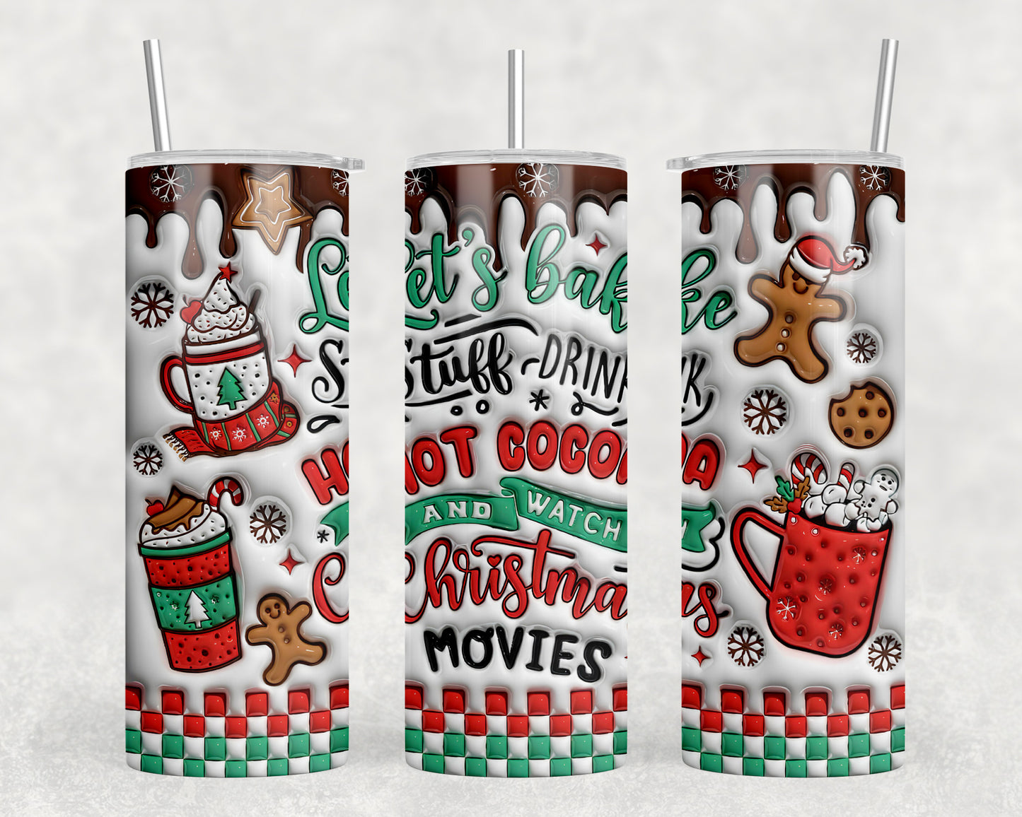 Christmas Inflated 20oz Skinny Tumbler - 1164