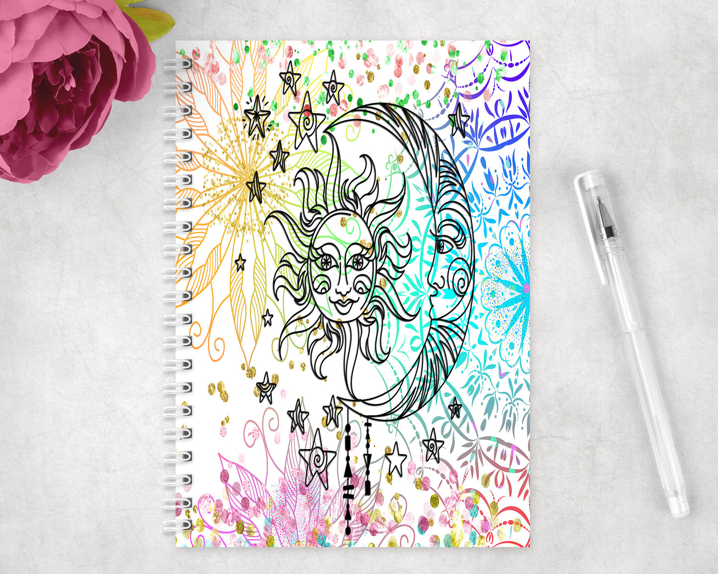 Sun and Moon Spiral Lined A5 Journal - 1178