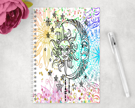 Sun and Moon Spiral Lined A5 Journal - 1178