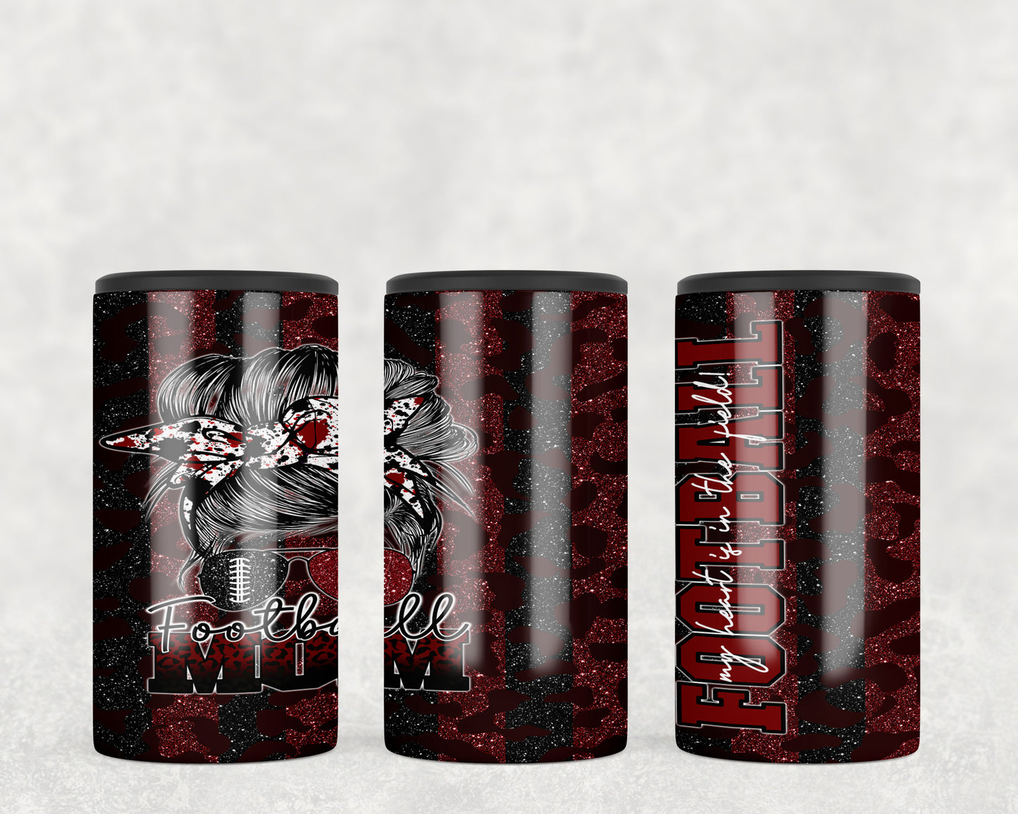 Red and Black Football Mom 5-in-1 Can Hugger Tumbler - 117