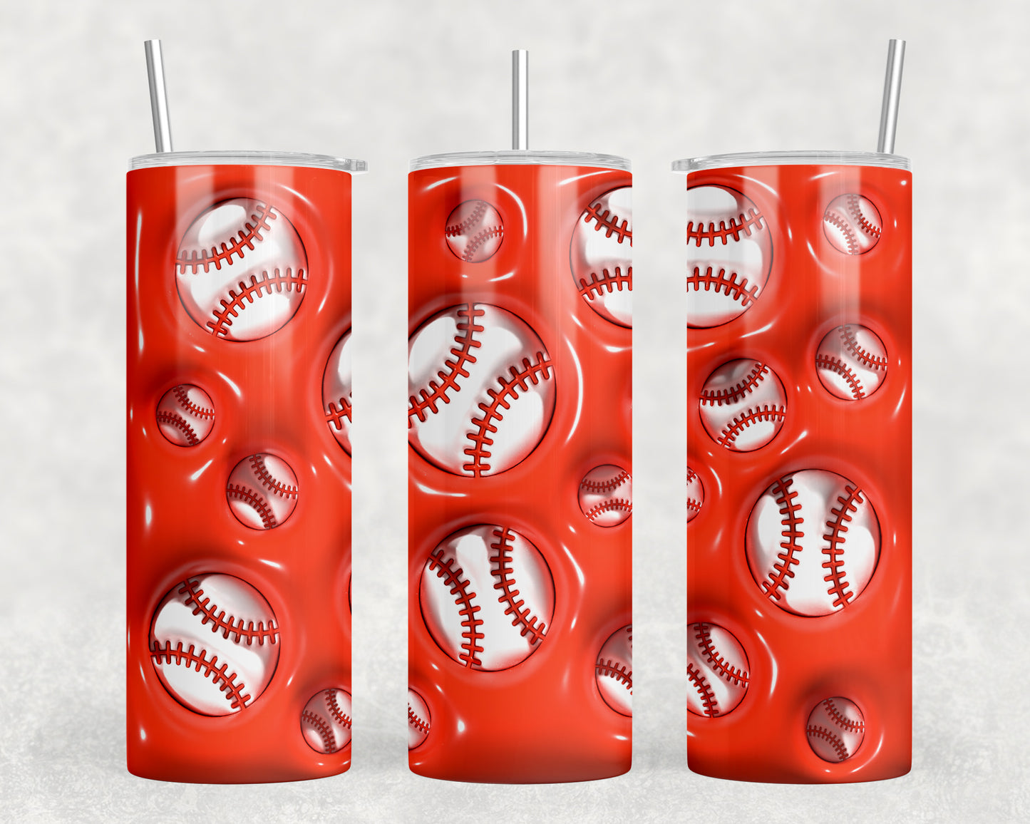 Baseball Inflated 20oz Skinny Tumbler - 1186