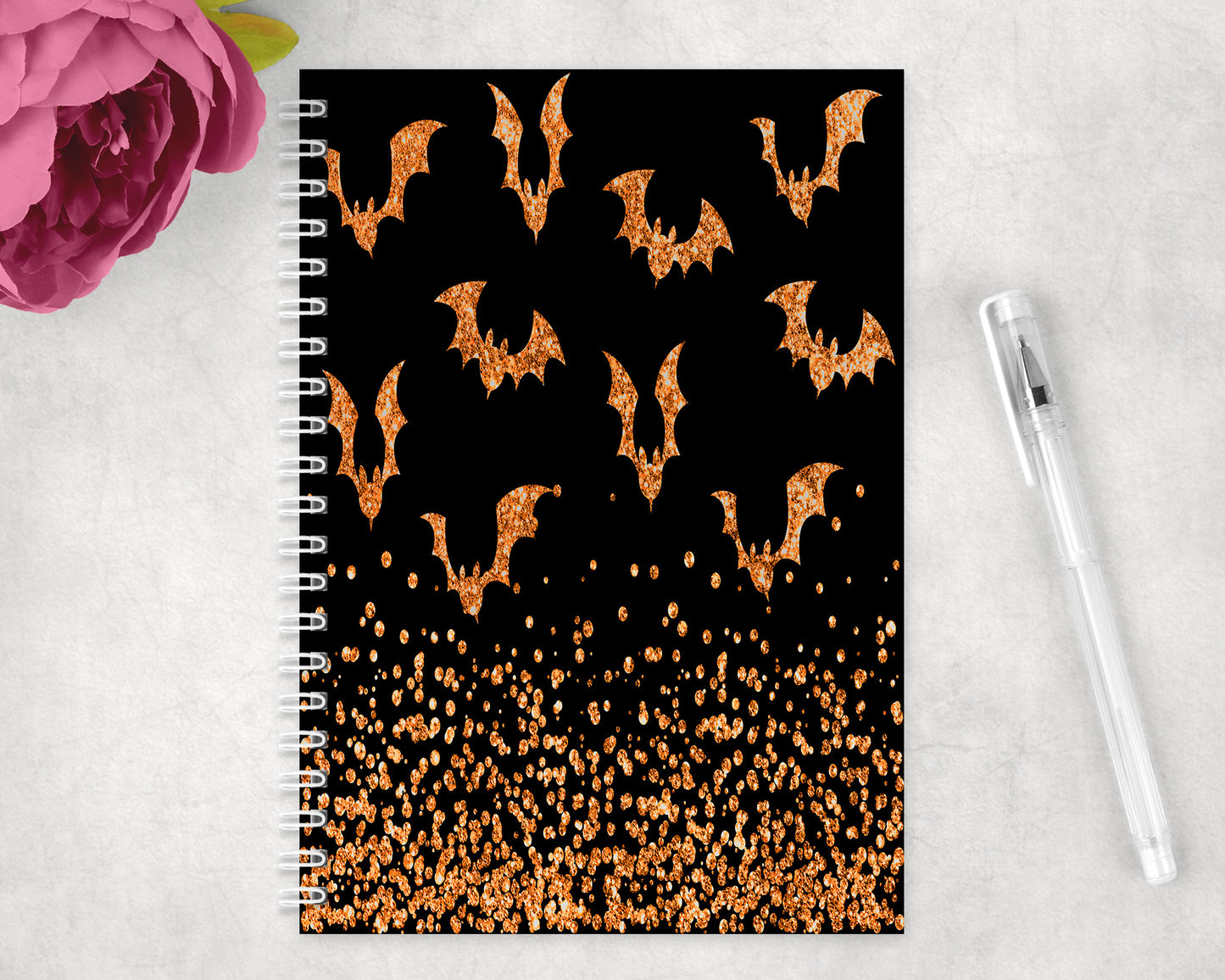 Halloween Bats Spiral Lined A5 Journal - 1187