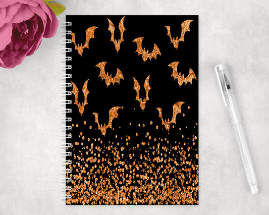 Halloween Bats Spiral Lined A5 Journal - 1187