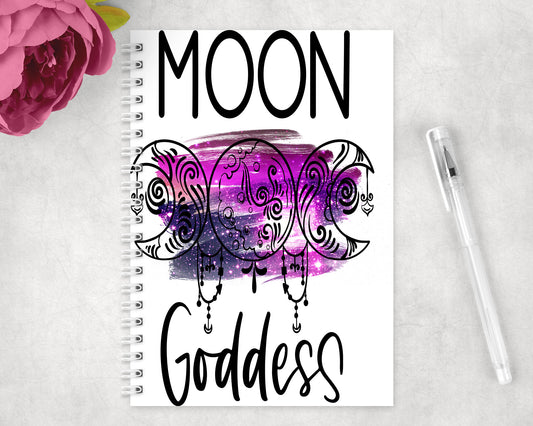 Moon Goddess Spiral Lined A5 Journal - 1196