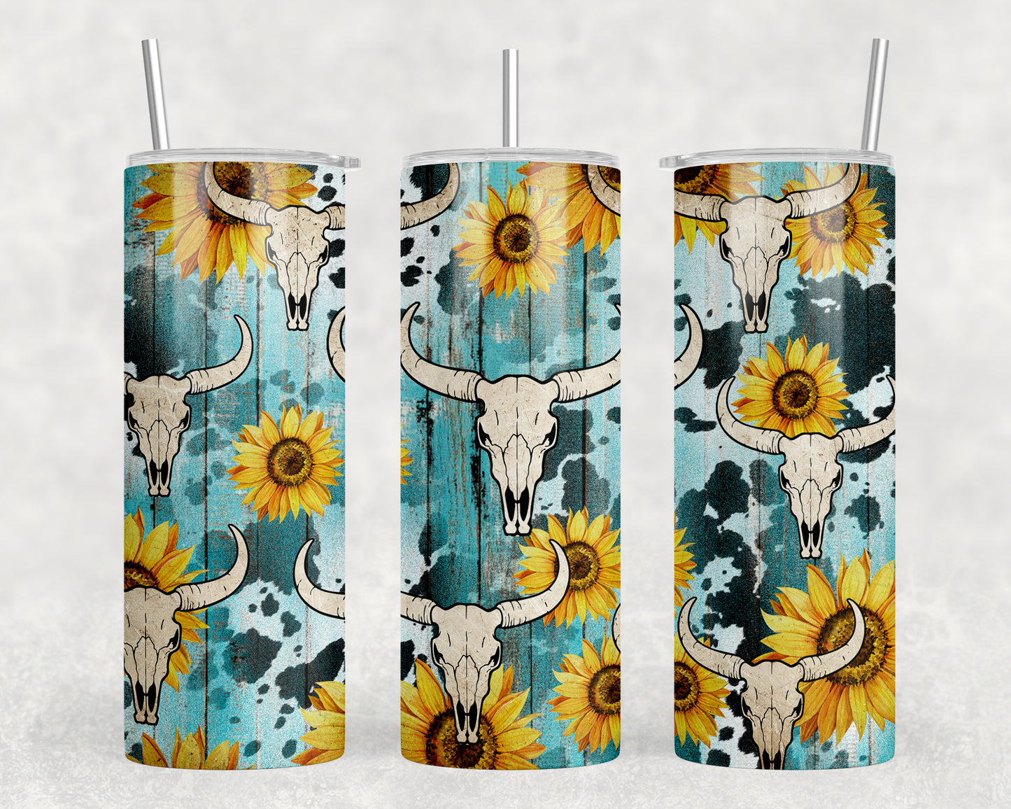 Sunflower Mini Skulls 20oz Skinny Tumbler - 1205