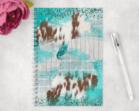 Cow Print  Spiral Lined A5 Journal - 1207