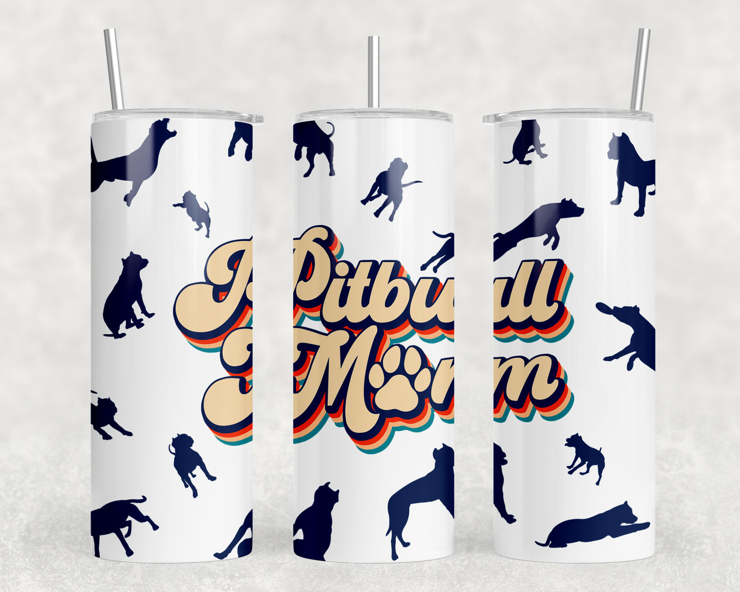 Pitbull Dog Mom 20oz Skinny Tumbler - 1212