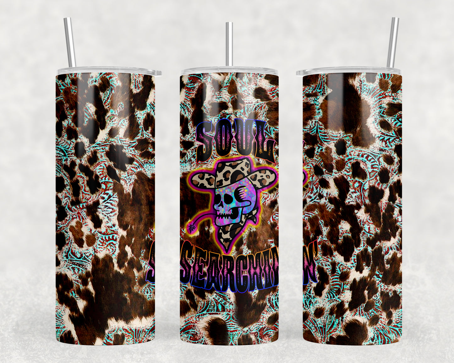 Western Skull Soul Searching 20oz Skinny Tumbler - 1218