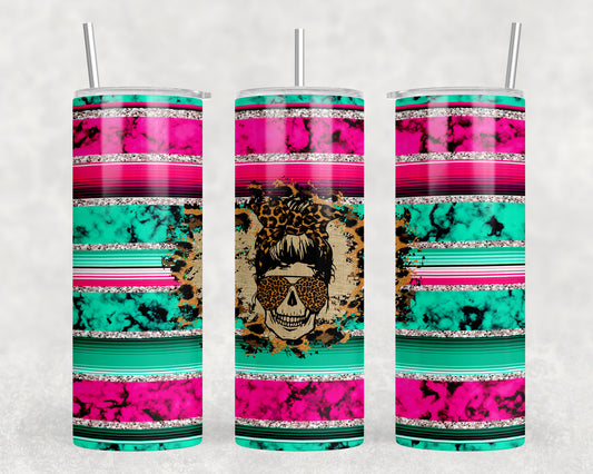 Serape Skull 20oz Skinny Tumbler - 1227