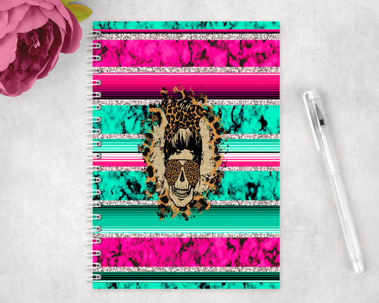 Serape Skull Spiral Lined A5 Journal - 1227