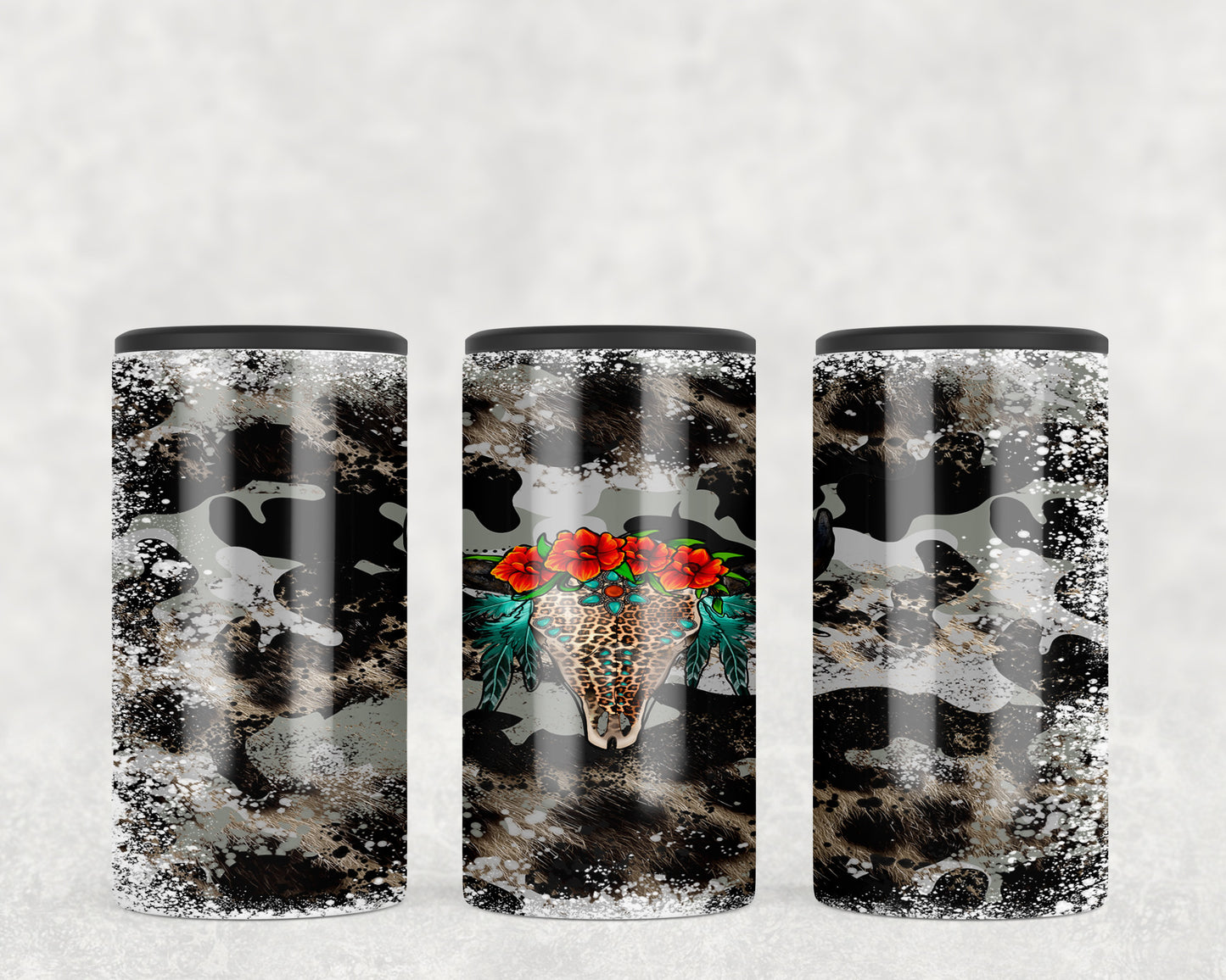 Black Camo Skull 5-in-1 Can Hugger Tumbler - 1230