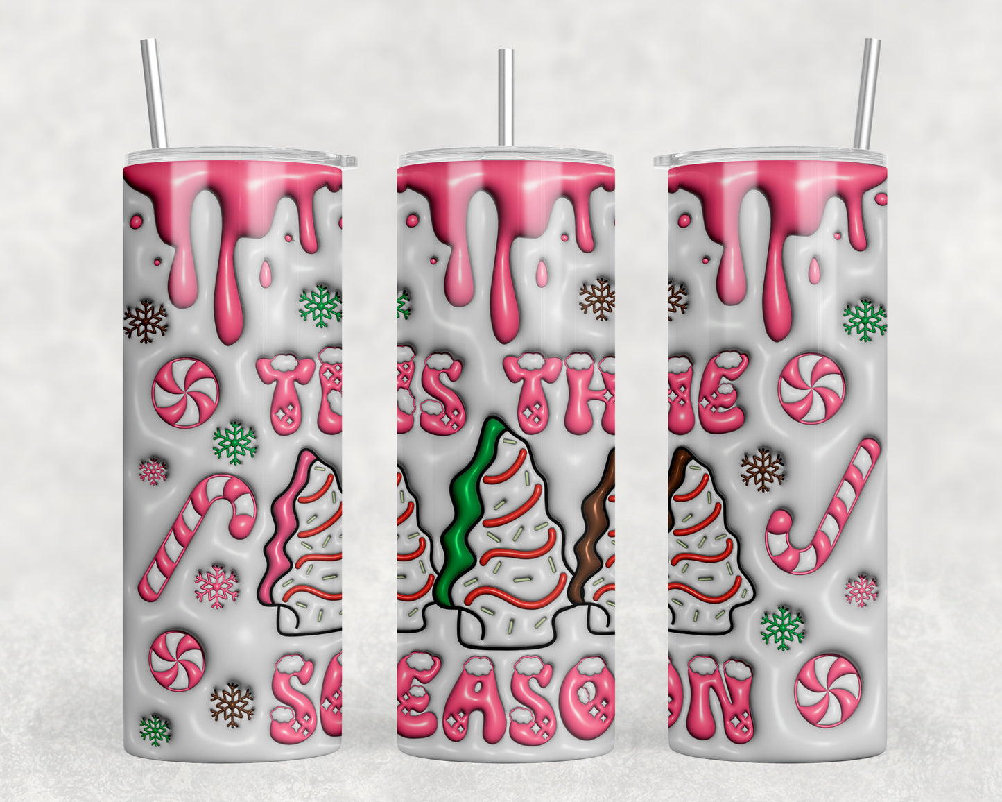 Christmas Inflated 20oz Skinny Tumbler - 1233