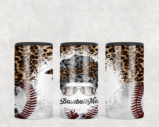 Leopard Print Baseball Mom 5-in-1 Can Hugger Tumbler - 1240