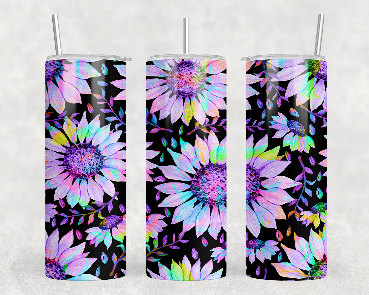 Neon Sunflowers 20oz Skinny Tumbler - 1243