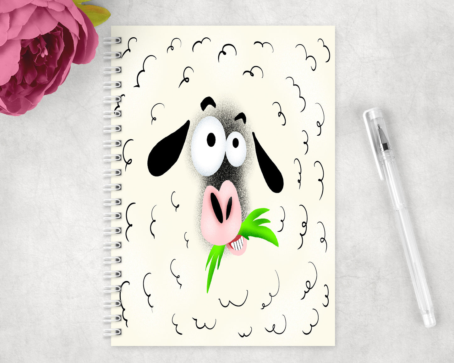 Sheep Spiral Lined A5 Journal - 1248