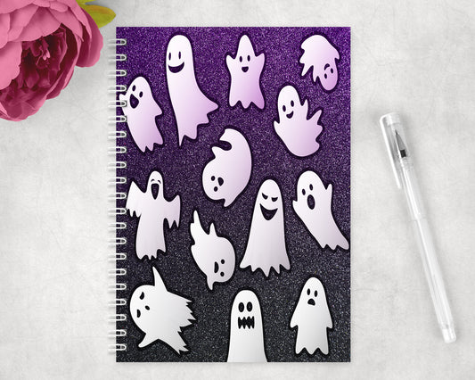 Halloween Ghosts Spiral Lined A5 Journal - 1249