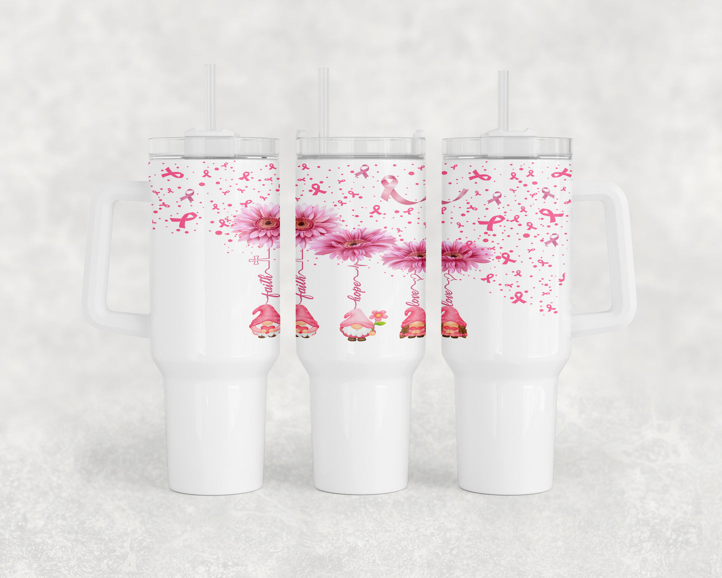 Breast Cancer Awareness Gnomes 40oz Tumbler - 1250