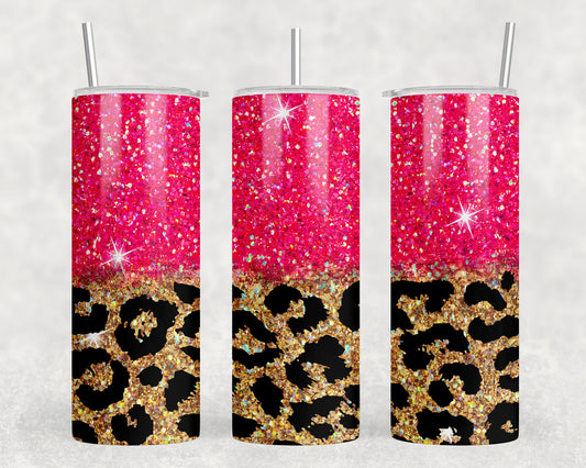 Leopard print Pink 20oz Skinny Tumbler - 1251