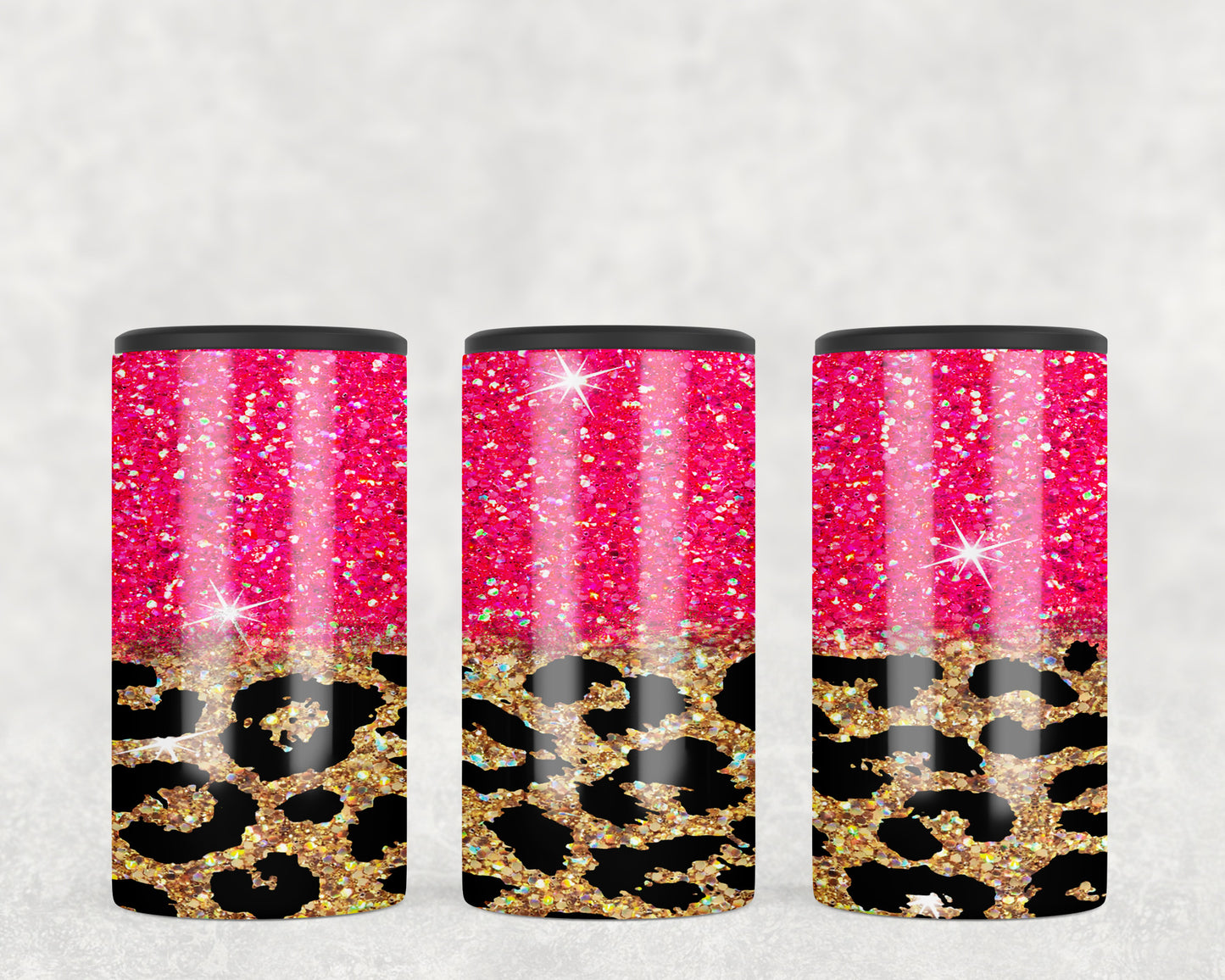 Leopard print Pink 5-in-1 Can Hugger Tumbler - 1251