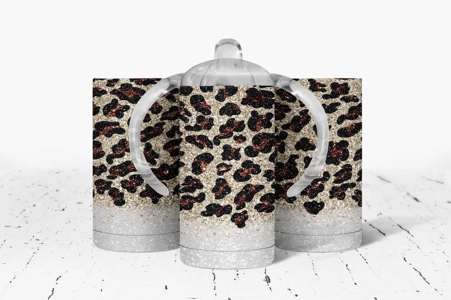 Leopard Print Kids Dual Lid Sippy Cup Tumbler - 1252