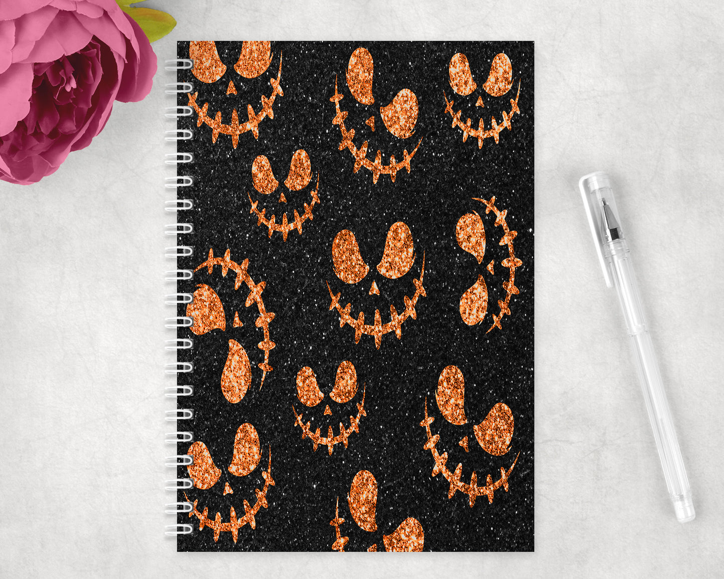 Halloween Faces Spiral Lined A5 Journal - 1264