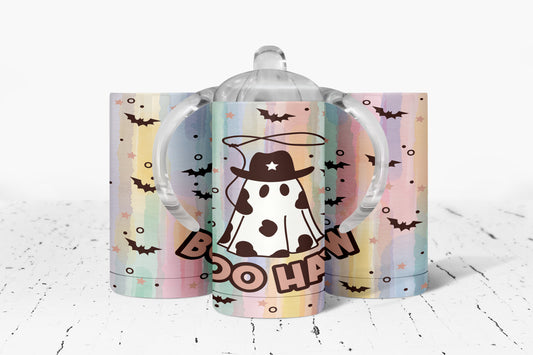 Halloween Cute Western Ghost  Kids Dual Lid Sippy Cup Tumbler - 1268