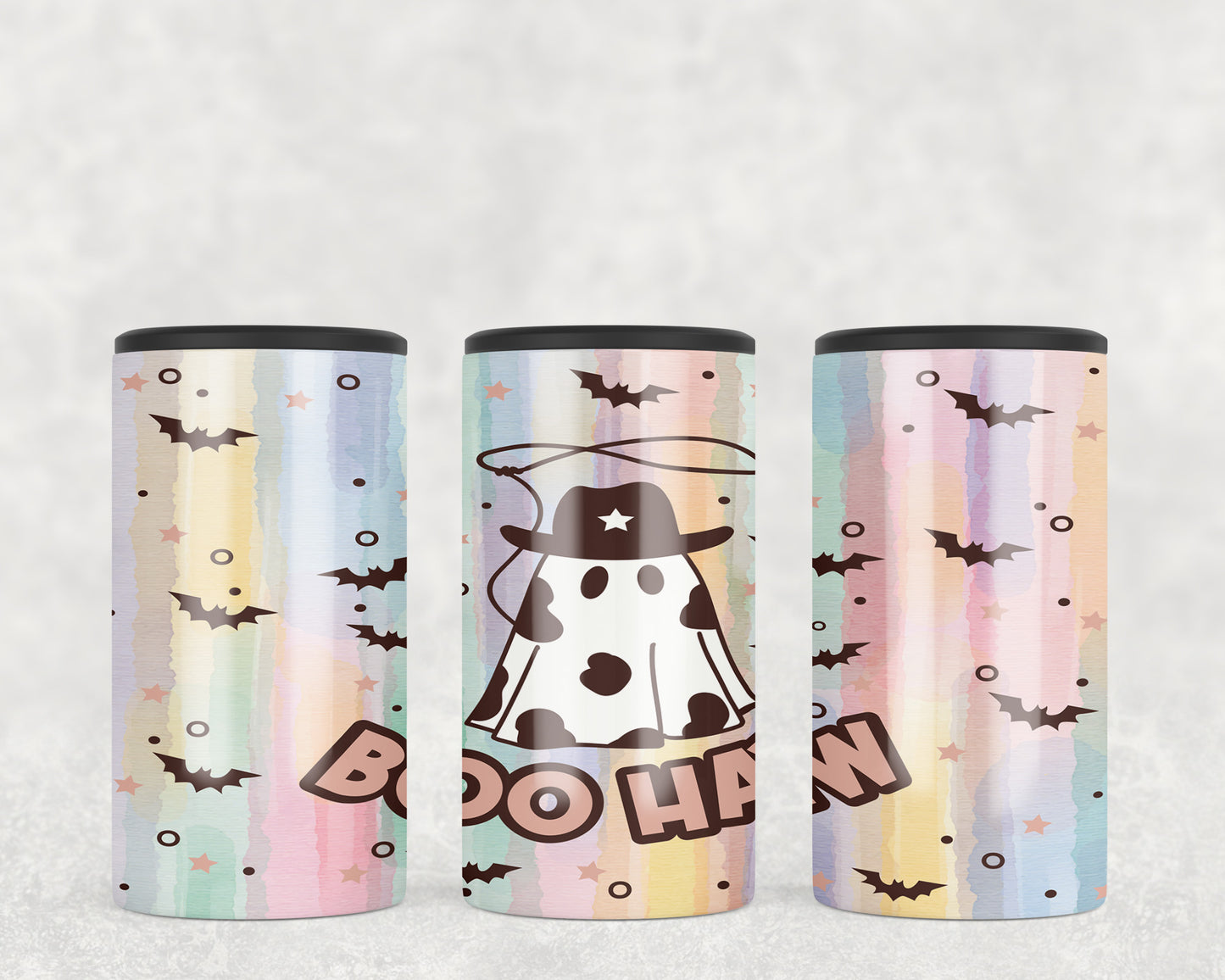 Halloween Cute Western Ghost  5-in-1 Can Hugger Tumbler - 1268