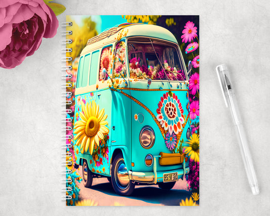 Tie Dye Van Spiral Lined A5 Journal - 1269