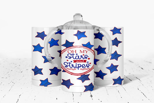 Oh My Stars 4th Of July Kids Dual Lid Sippy Cup Tumbler - 1271